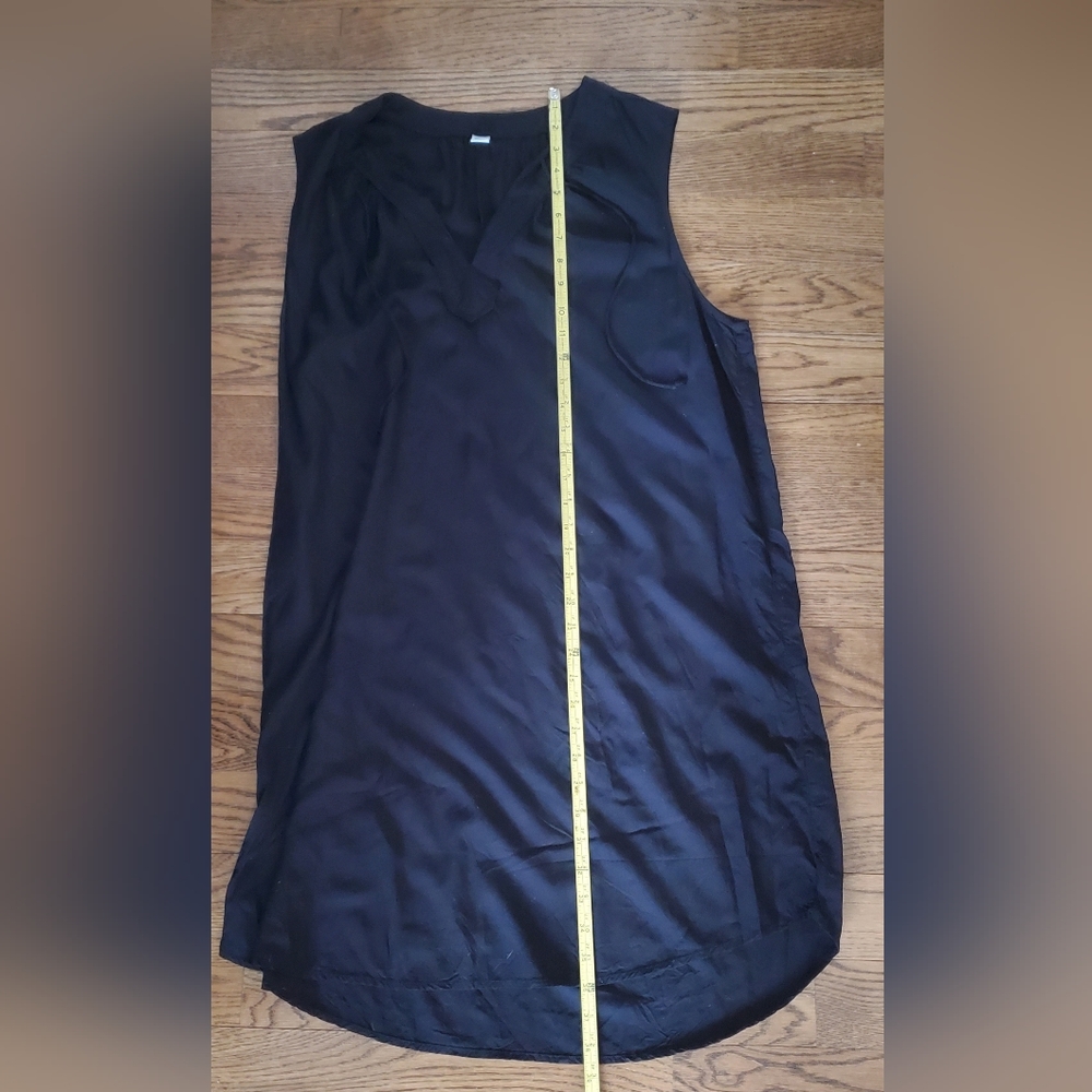 Old Navy Black Sleeveless Sundress Rayon V-Neck Shift Dress Womens XL